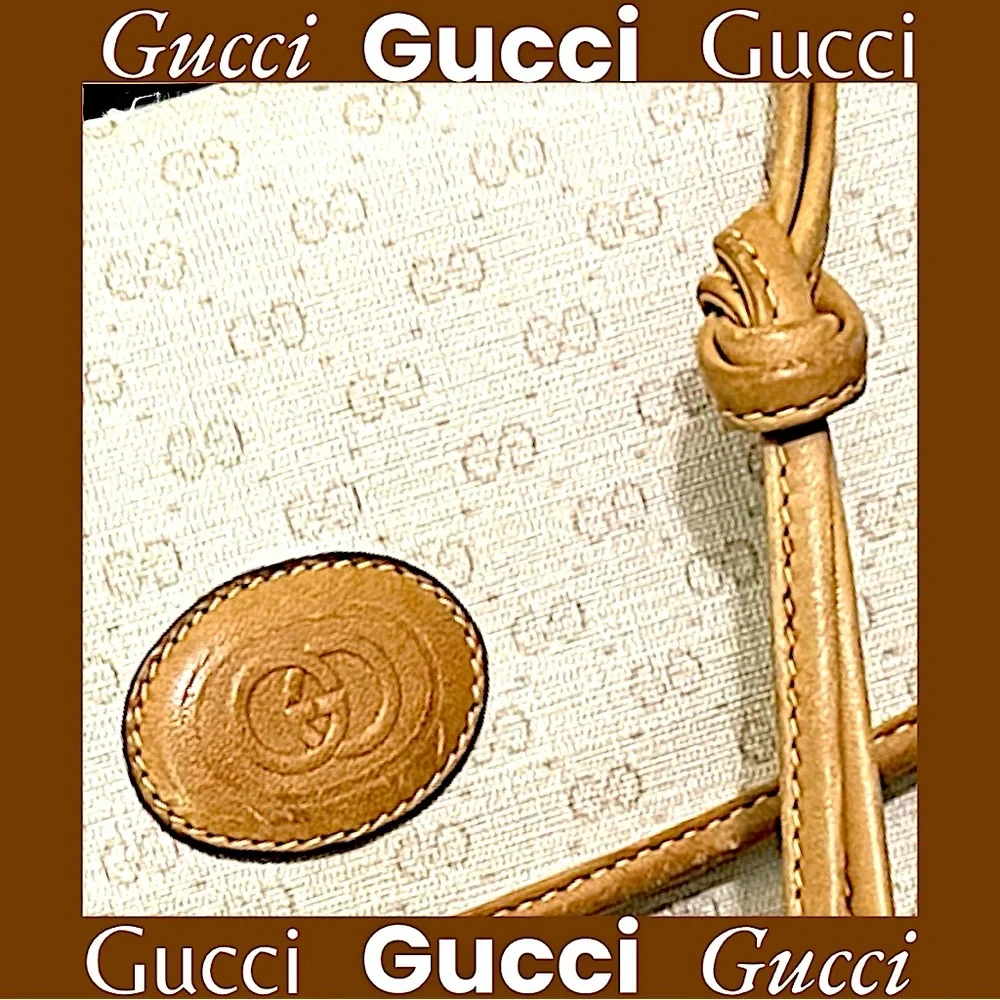 Gucci Cream and Tan Shoulder Bag see pics for callouts, thanks! - Picture 3 of 15